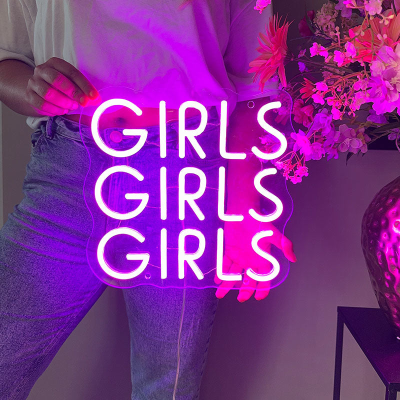 Insegna al neon Girls Girls Girls