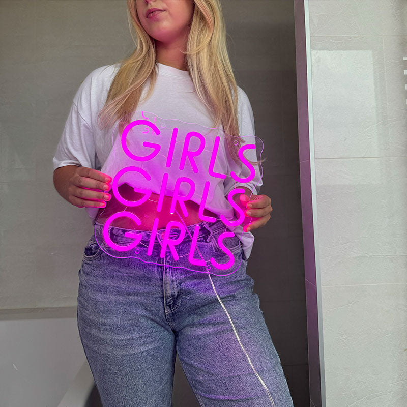 Insegna al neon Girls Girls Girls