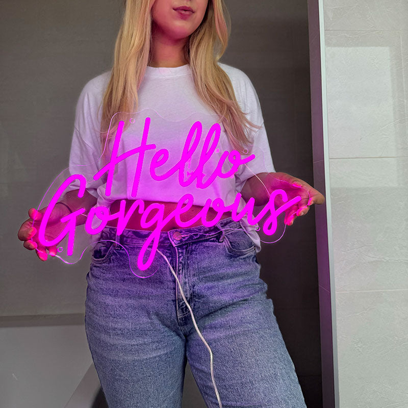 Insegna al neon Hello Gorgeous