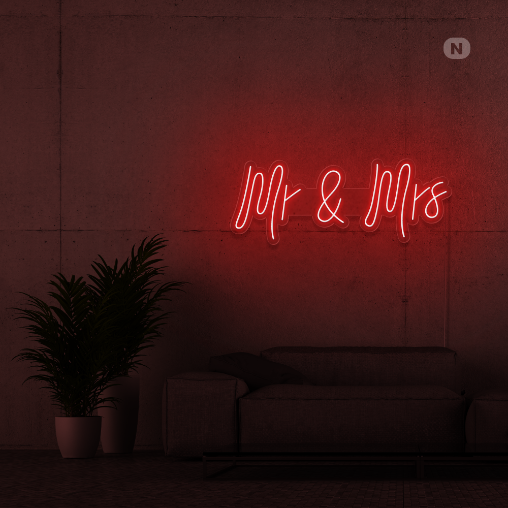Insegna Al Neon Mr & Mrs