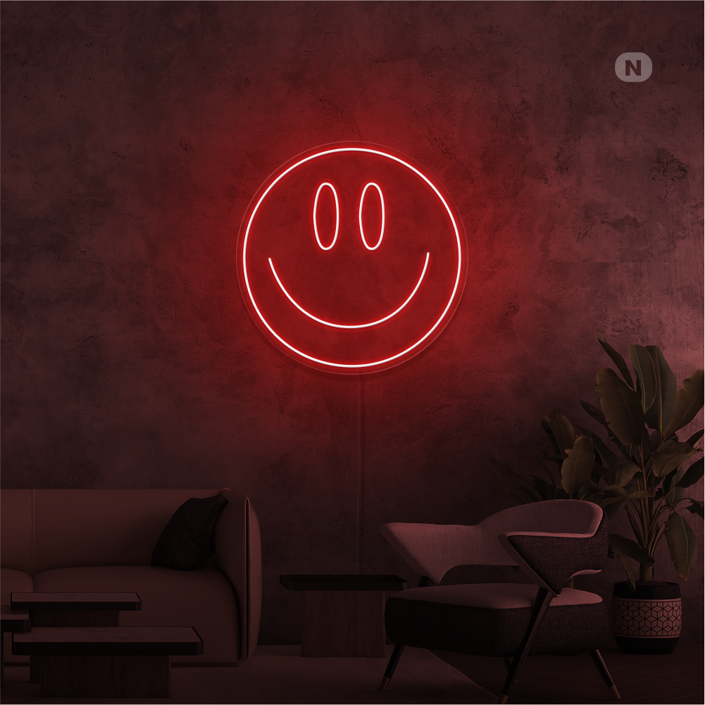 Insegna Al Neon Faccia sorridente
