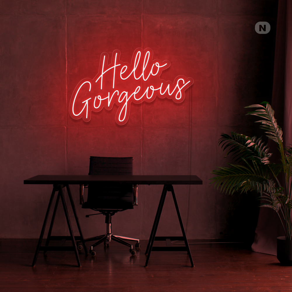 Insegna al neon Hello Gorgeous