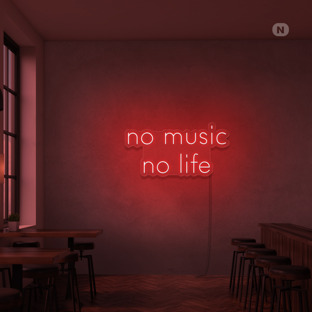 Insegna Al Neon No Music No Life
