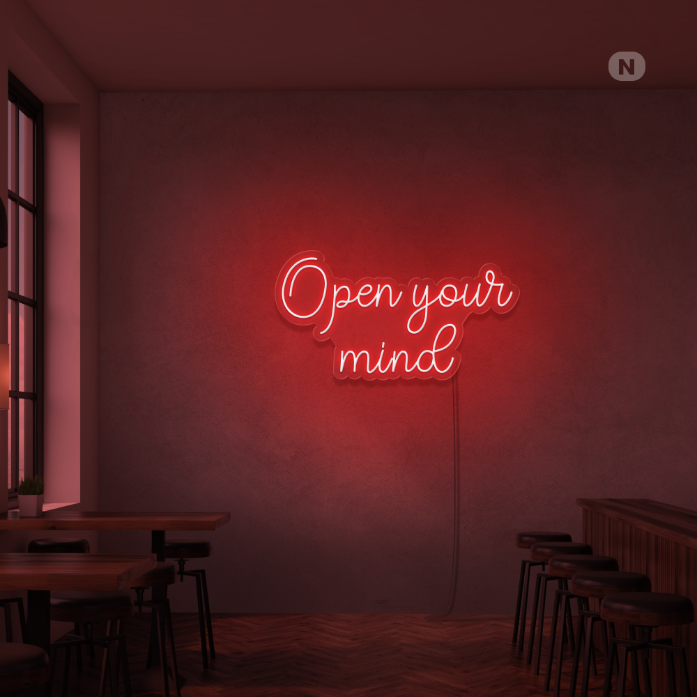 Insegna Al Neon Open your mind