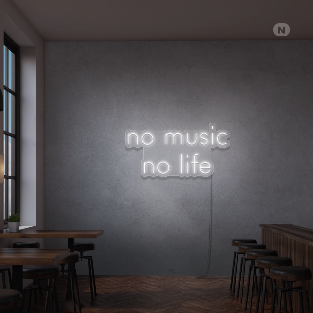 Insegna Al Neon No Music No Life