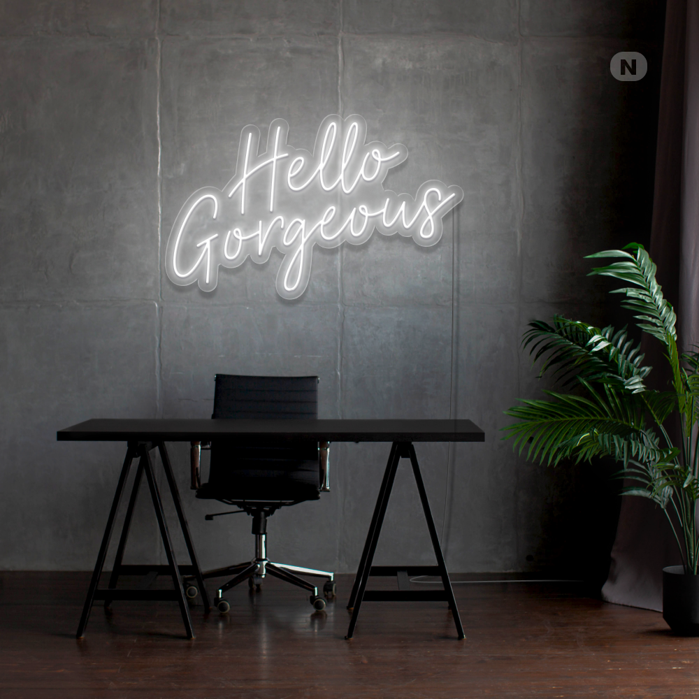 Insegna al neon Hello Gorgeous
