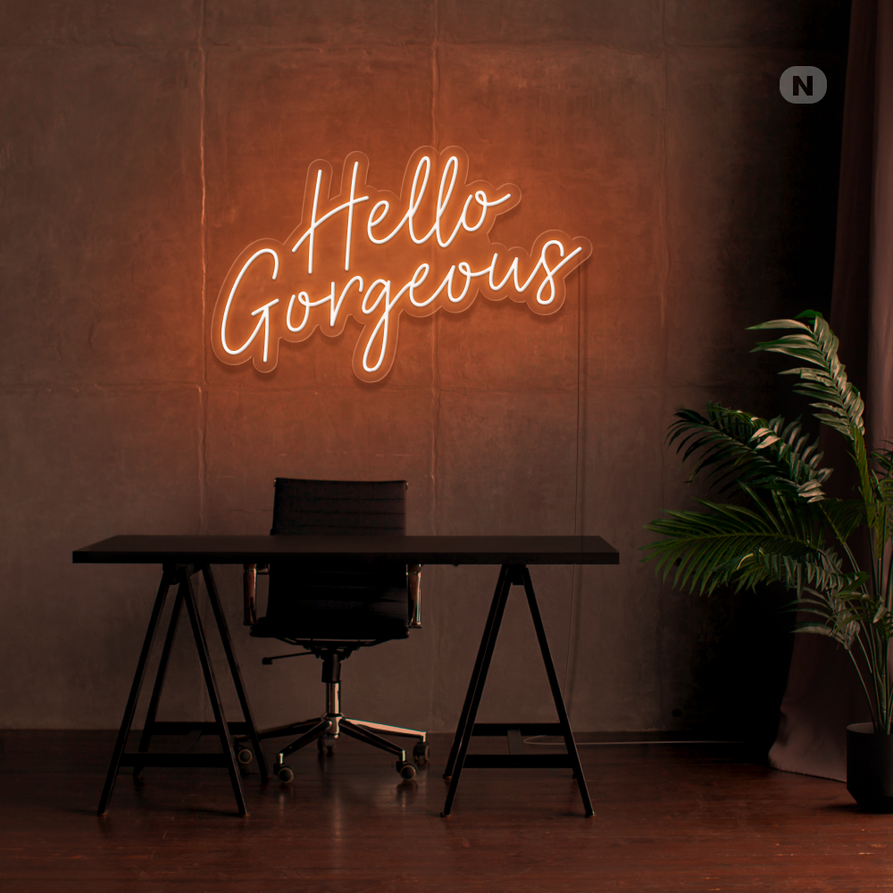Insegna al neon Hello Gorgeous