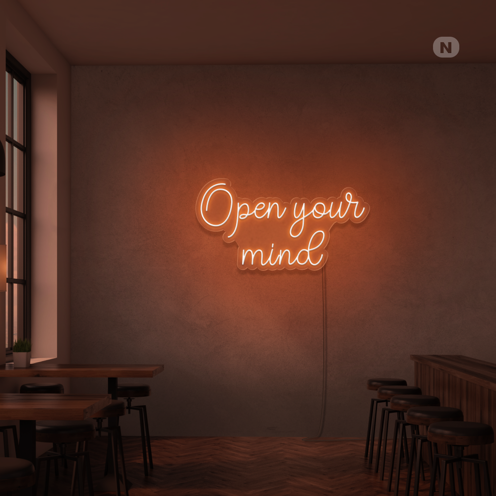 Insegna Al Neon Open your mind