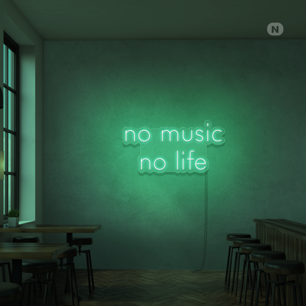 Insegna Al Neon No Music No Life