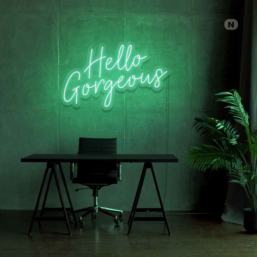 Insegna al neon Hello Gorgeous