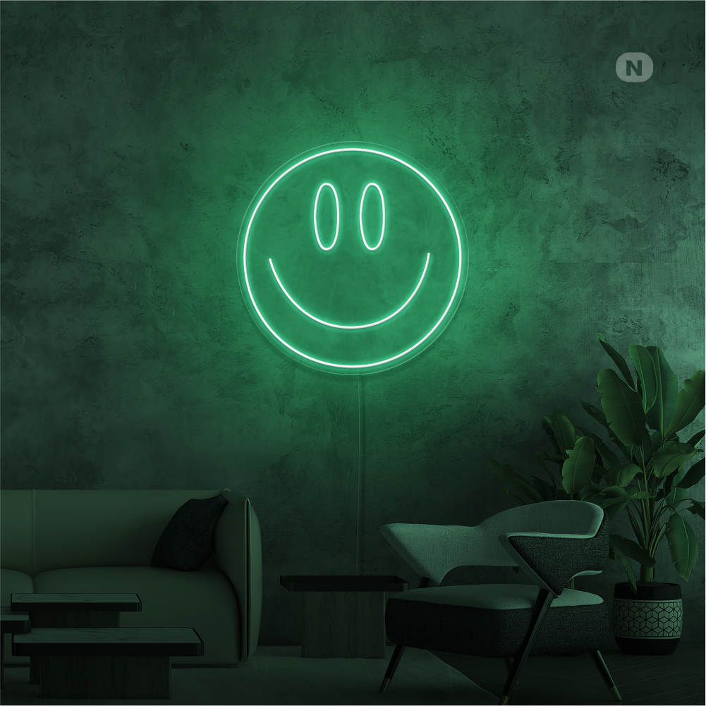 Insegna Al Neon Faccia sorridente