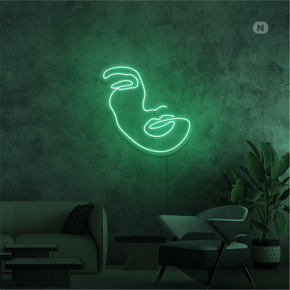 Insegna Al Neon Volto di donna