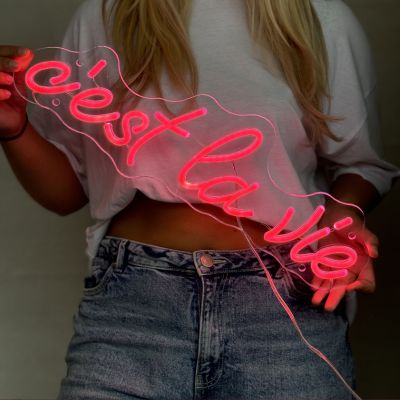 Insegna al neon c'est la vie