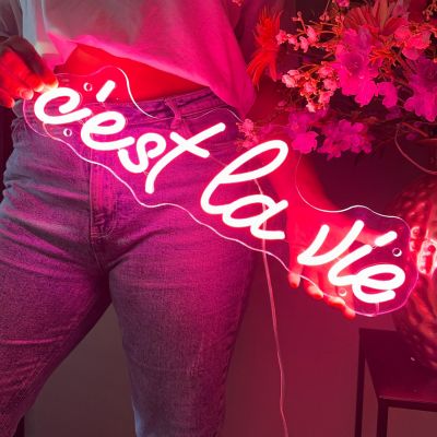 Insegna al neon c'est la vie