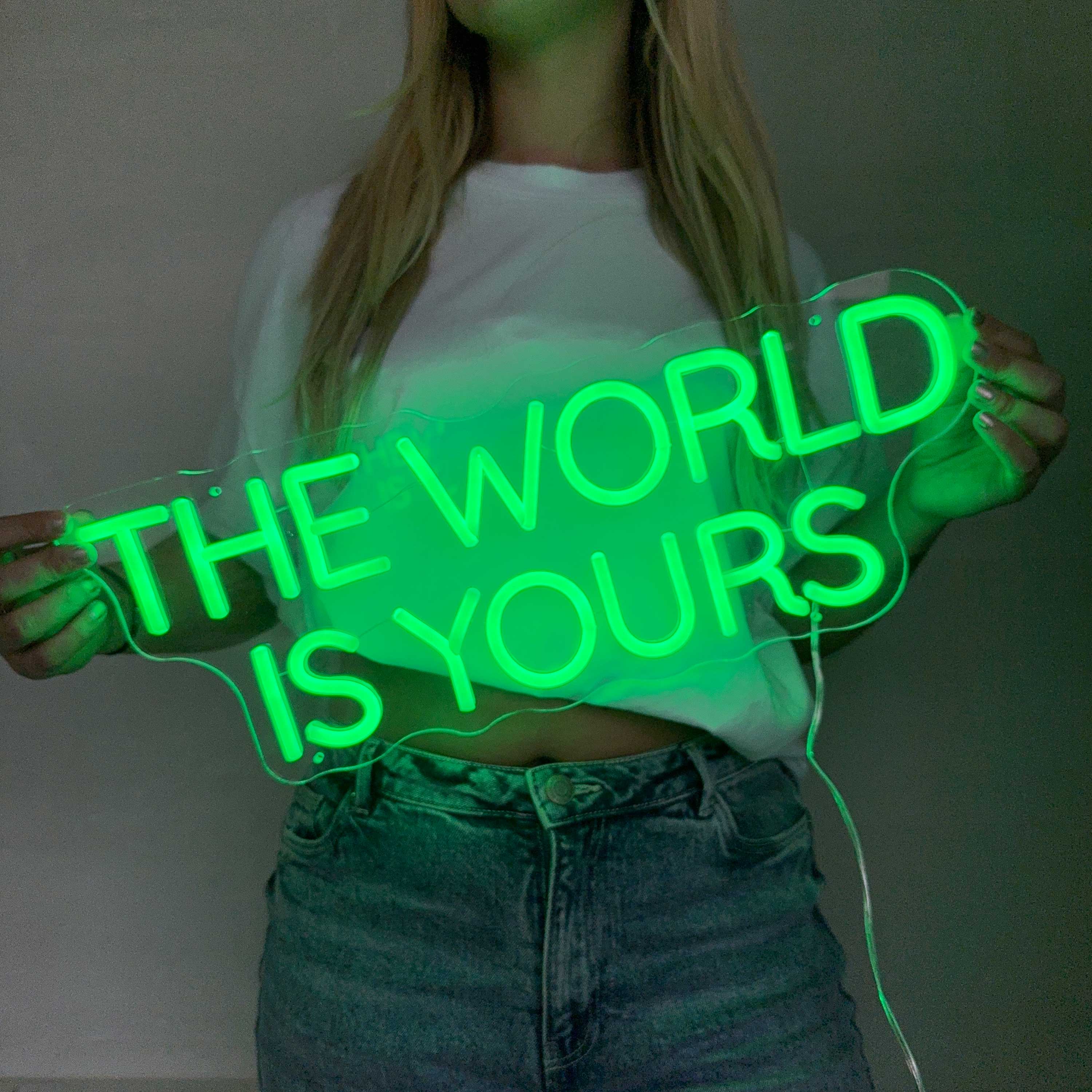 Insegna al neon The World Is Yours