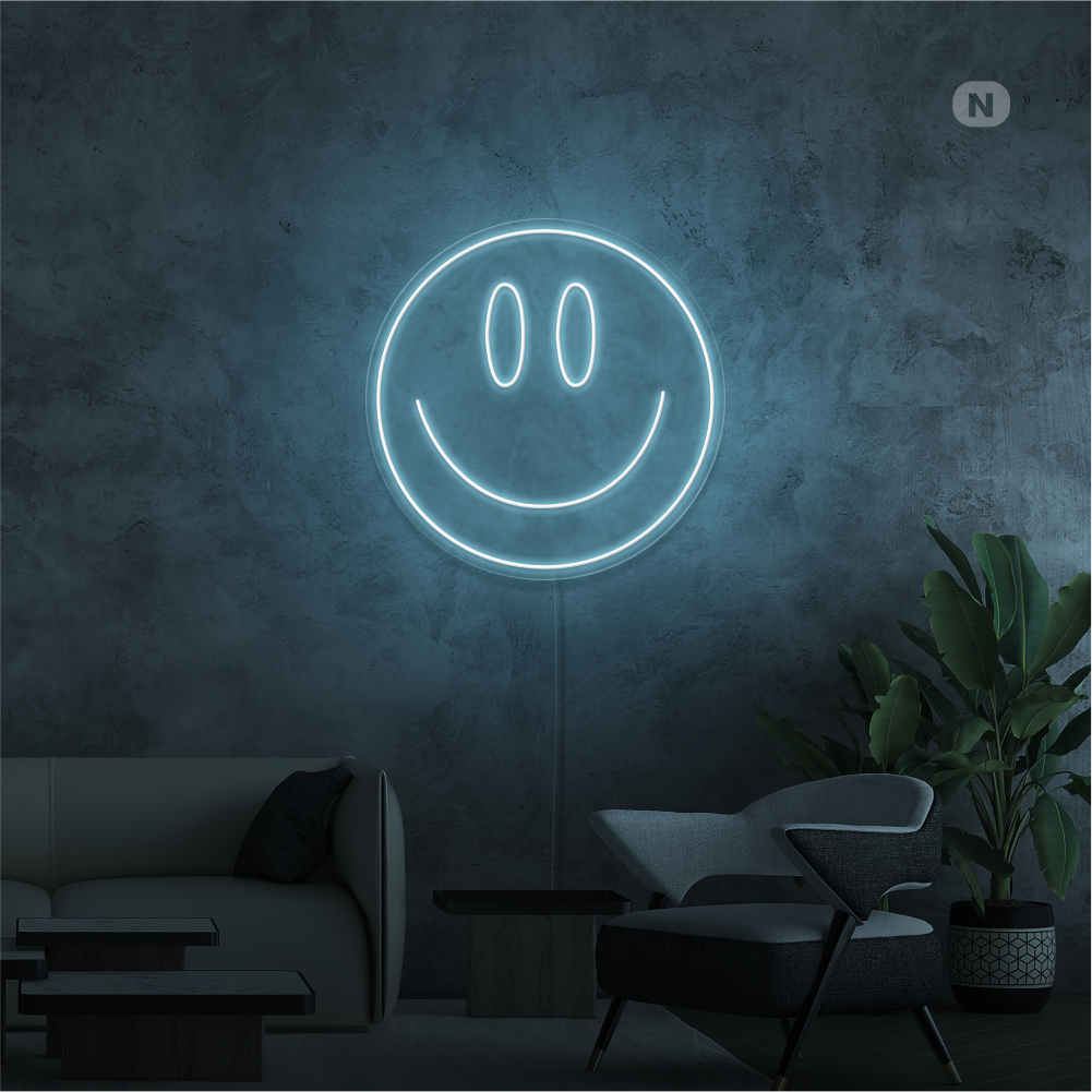 Insegna Al Neon Faccia sorridente
