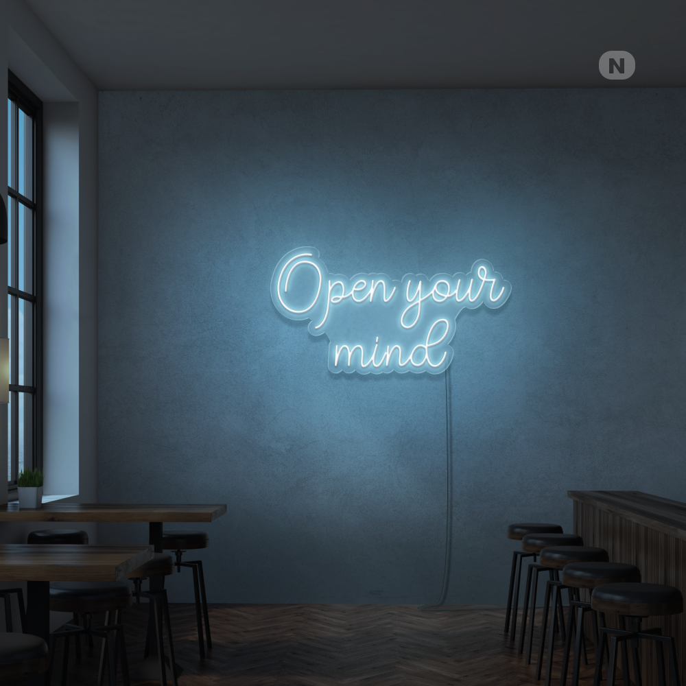Insegna Al Neon Open your mind