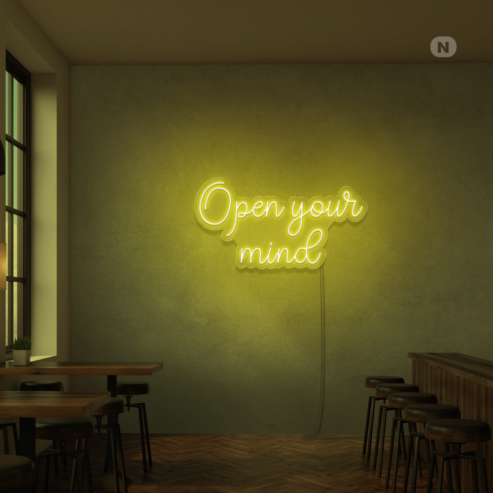 Insegna Al Neon Open your mind