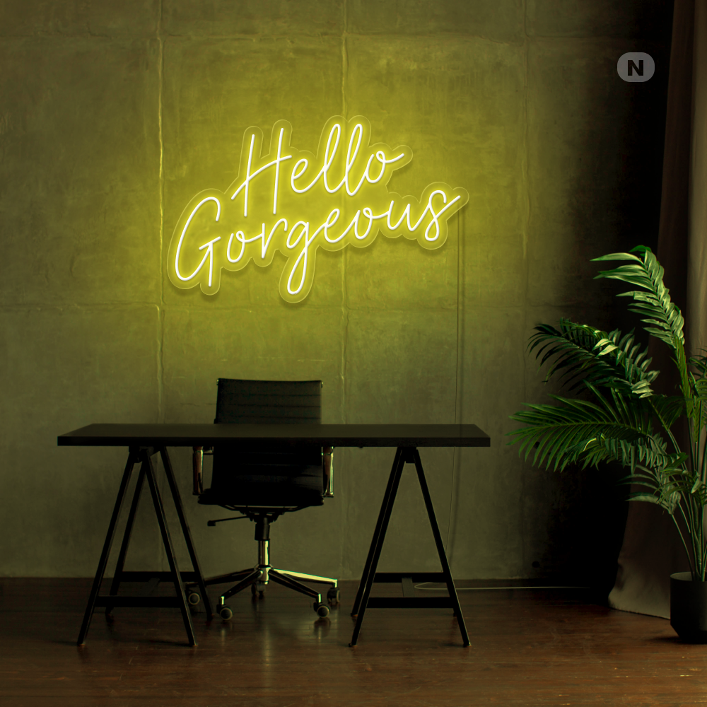 Insegna al neon Hello Gorgeous