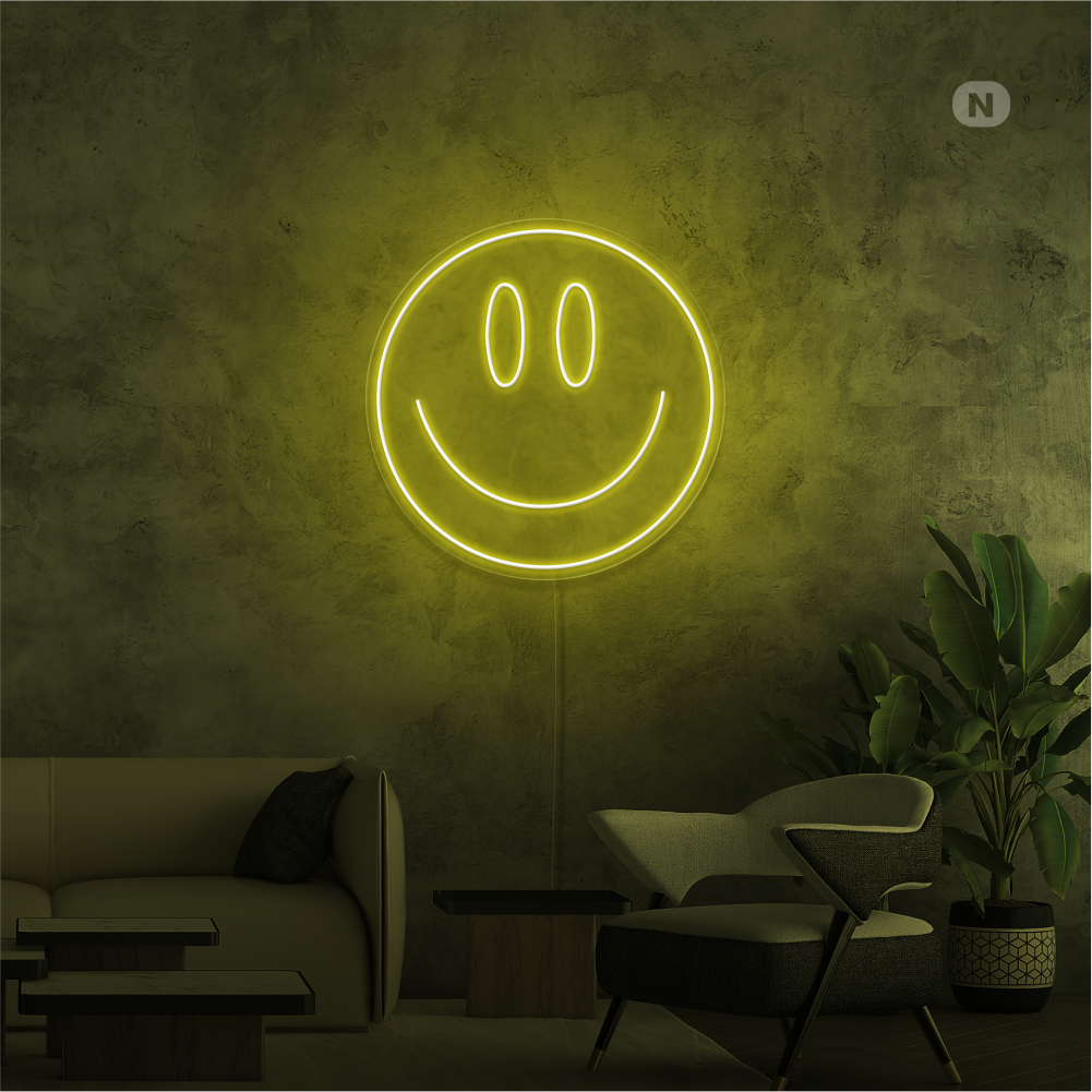 Insegna Al Neon Faccia sorridente