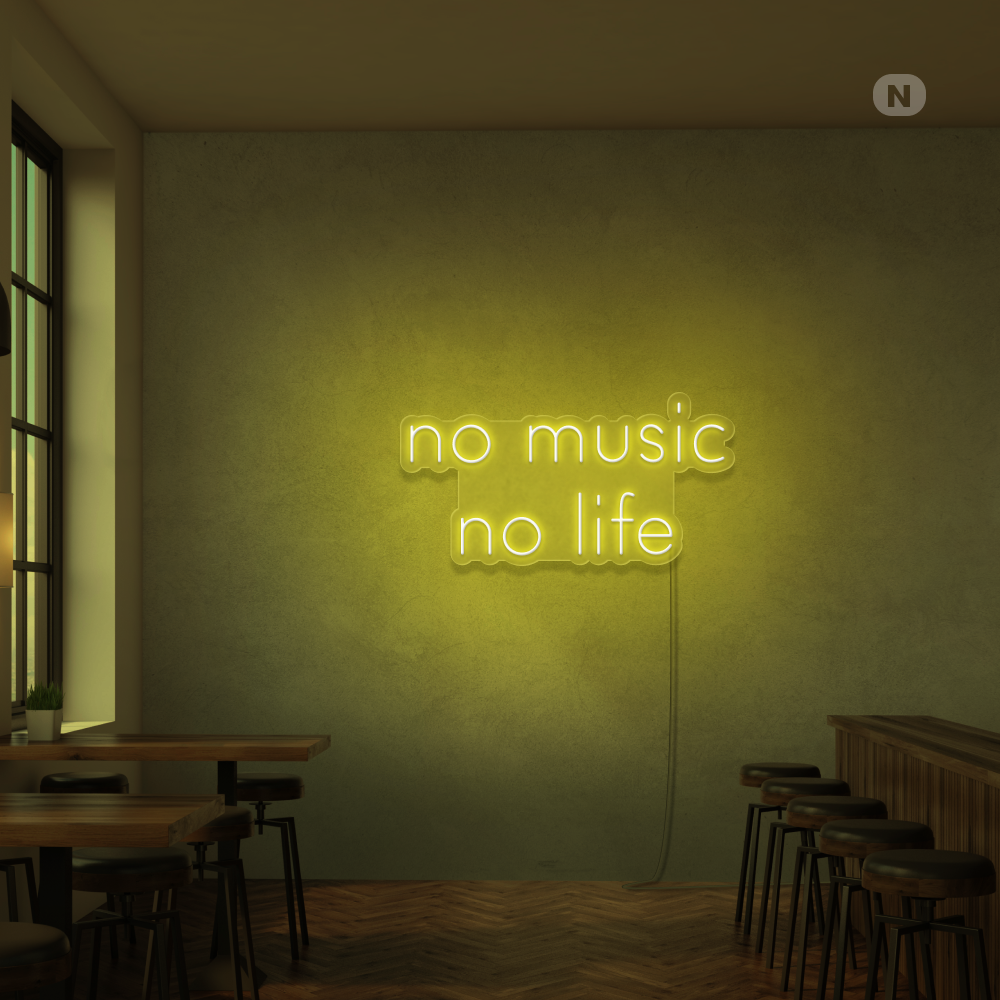 Insegna Al Neon No Music No Life