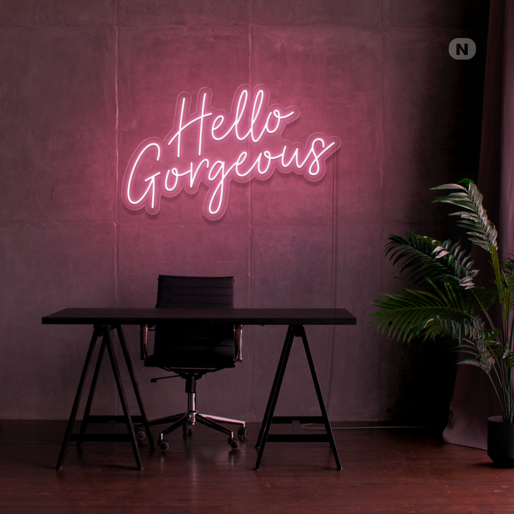 Insegna al neon Hello Gorgeous