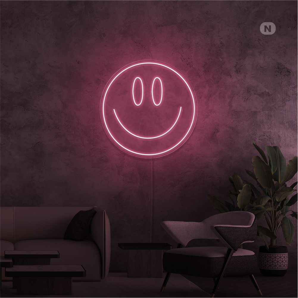 Insegna Al Neon Faccia sorridente