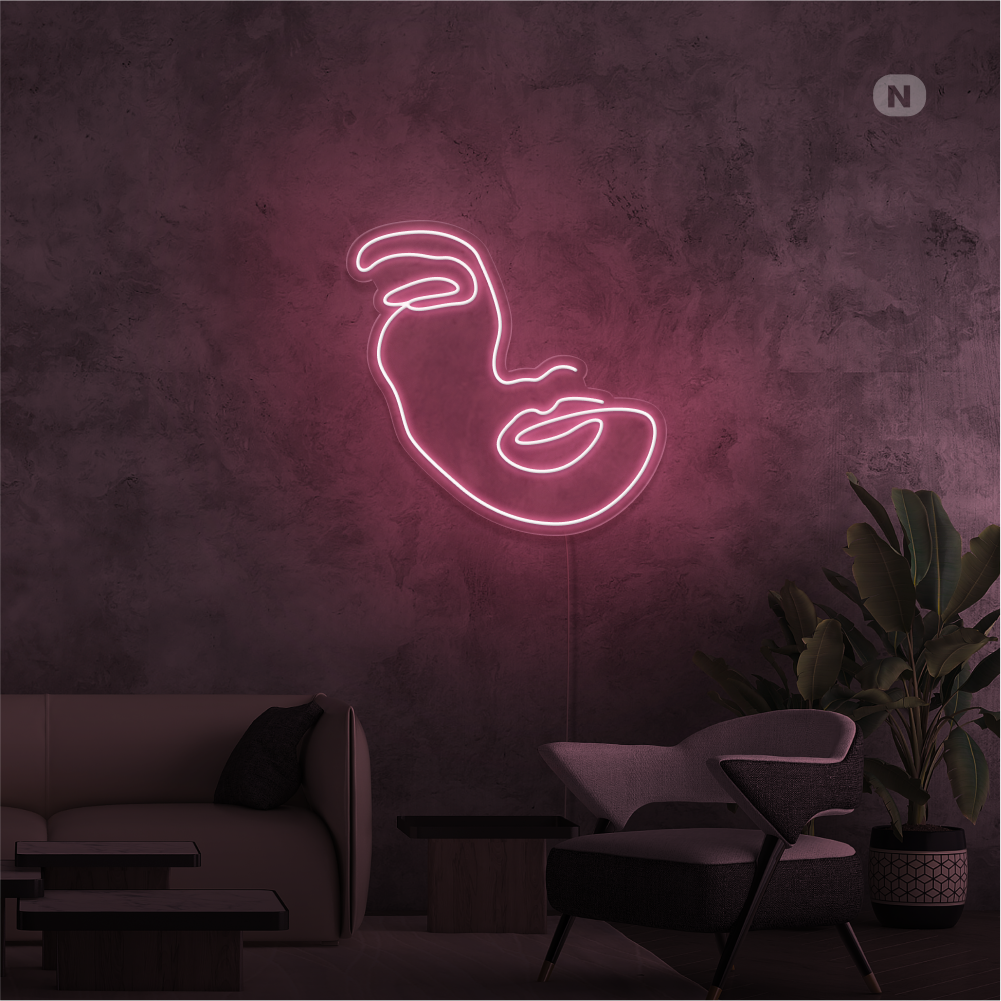 Insegna Al Neon Volto di donna