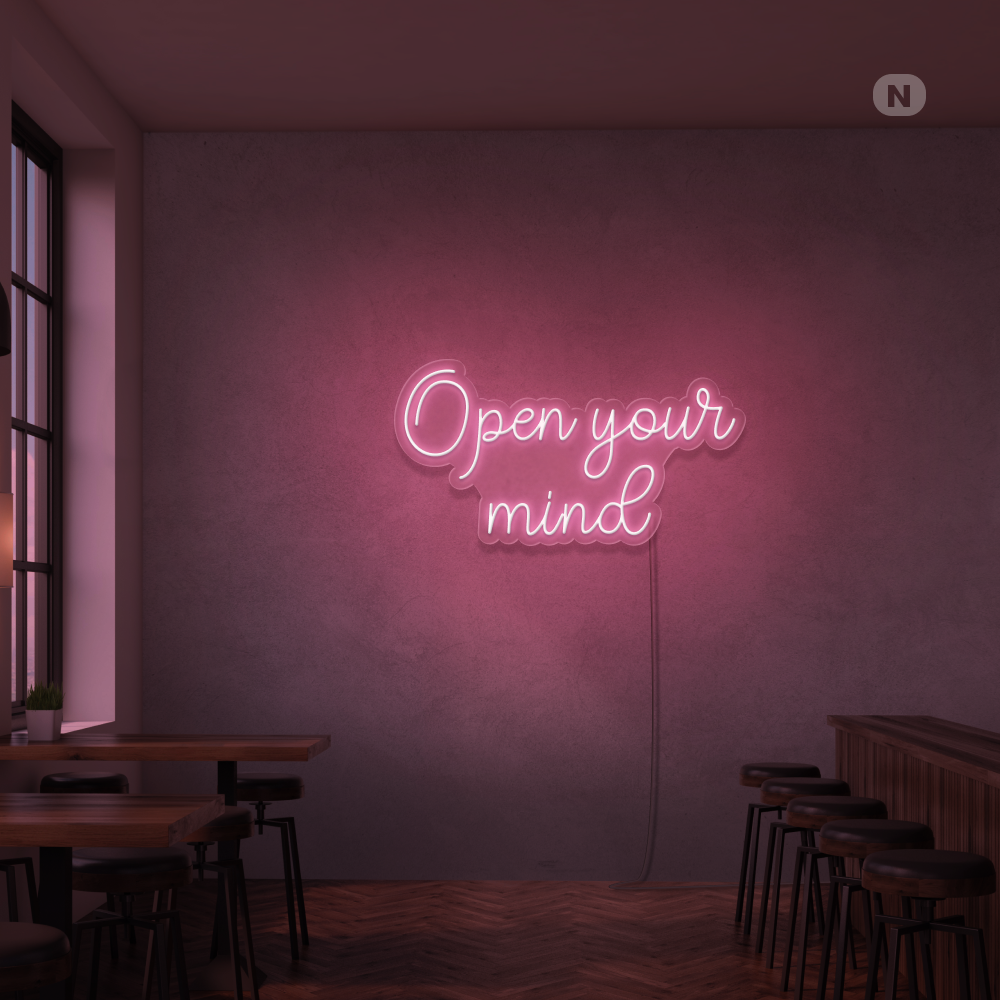 Insegna Al Neon Open your mind