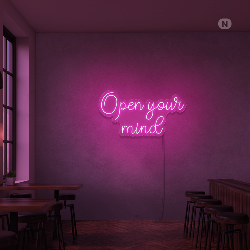 Insegna Al Neon Open your mind