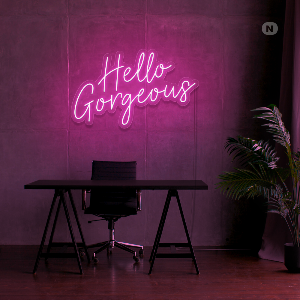 Insegna al neon Hello Gorgeous