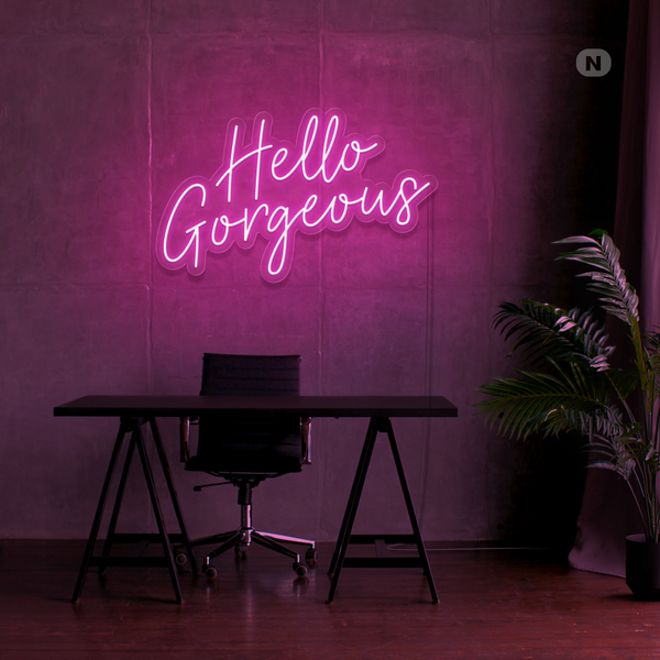 Insegna al neon Hello Gorgeous