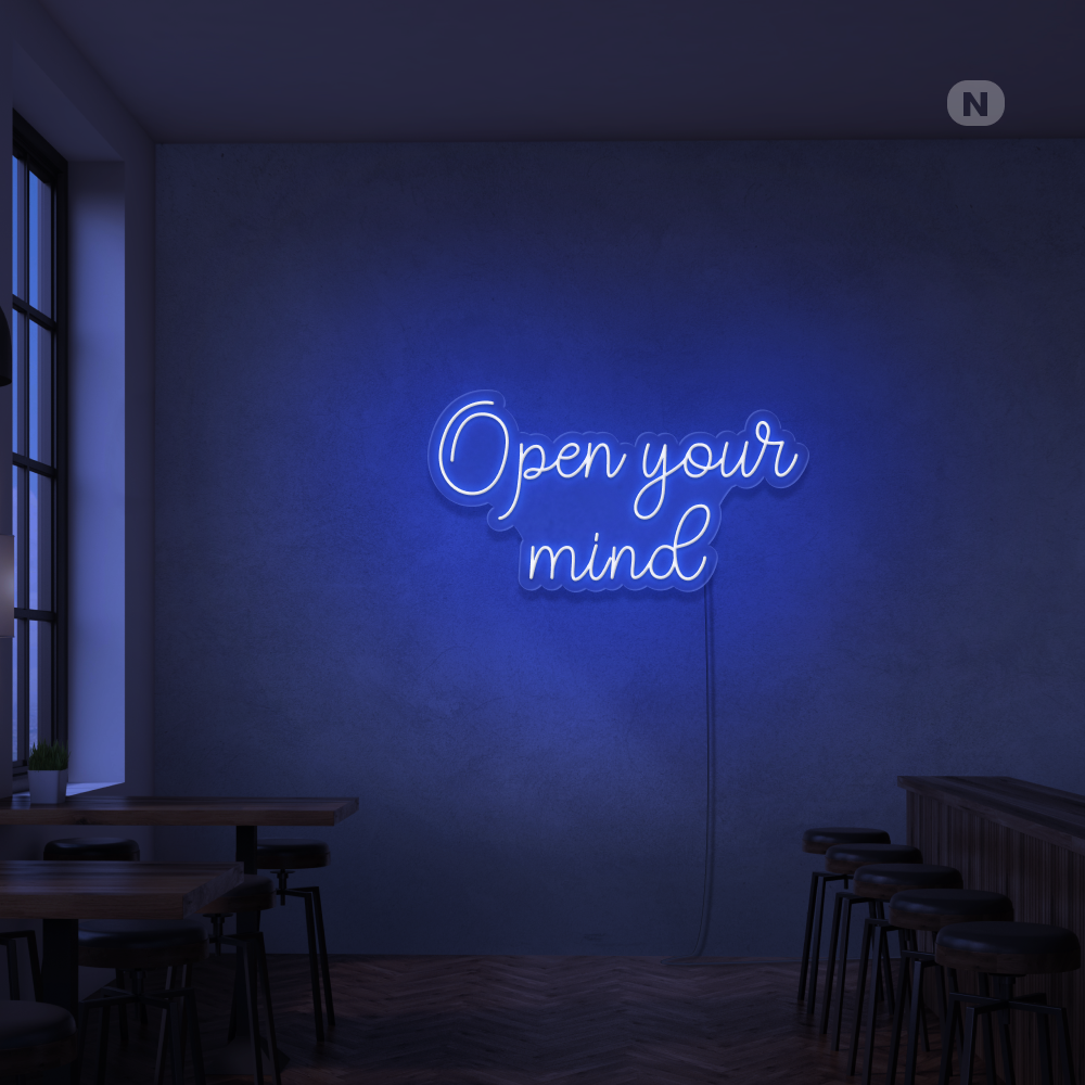 Insegna Al Neon Open your mind