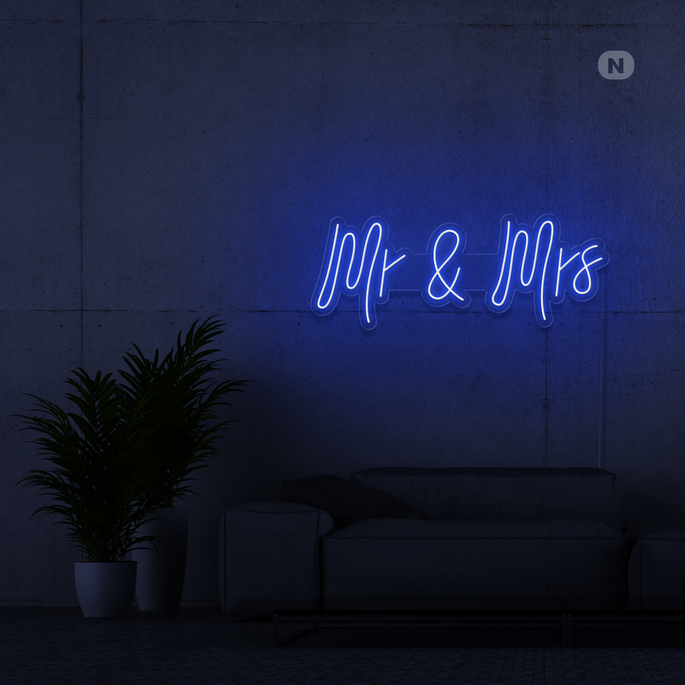 Insegna Al Neon Mr & Mrs
