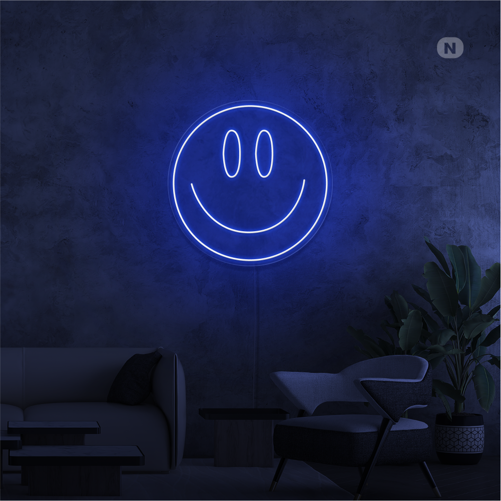 Insegna Al Neon Faccia sorridente