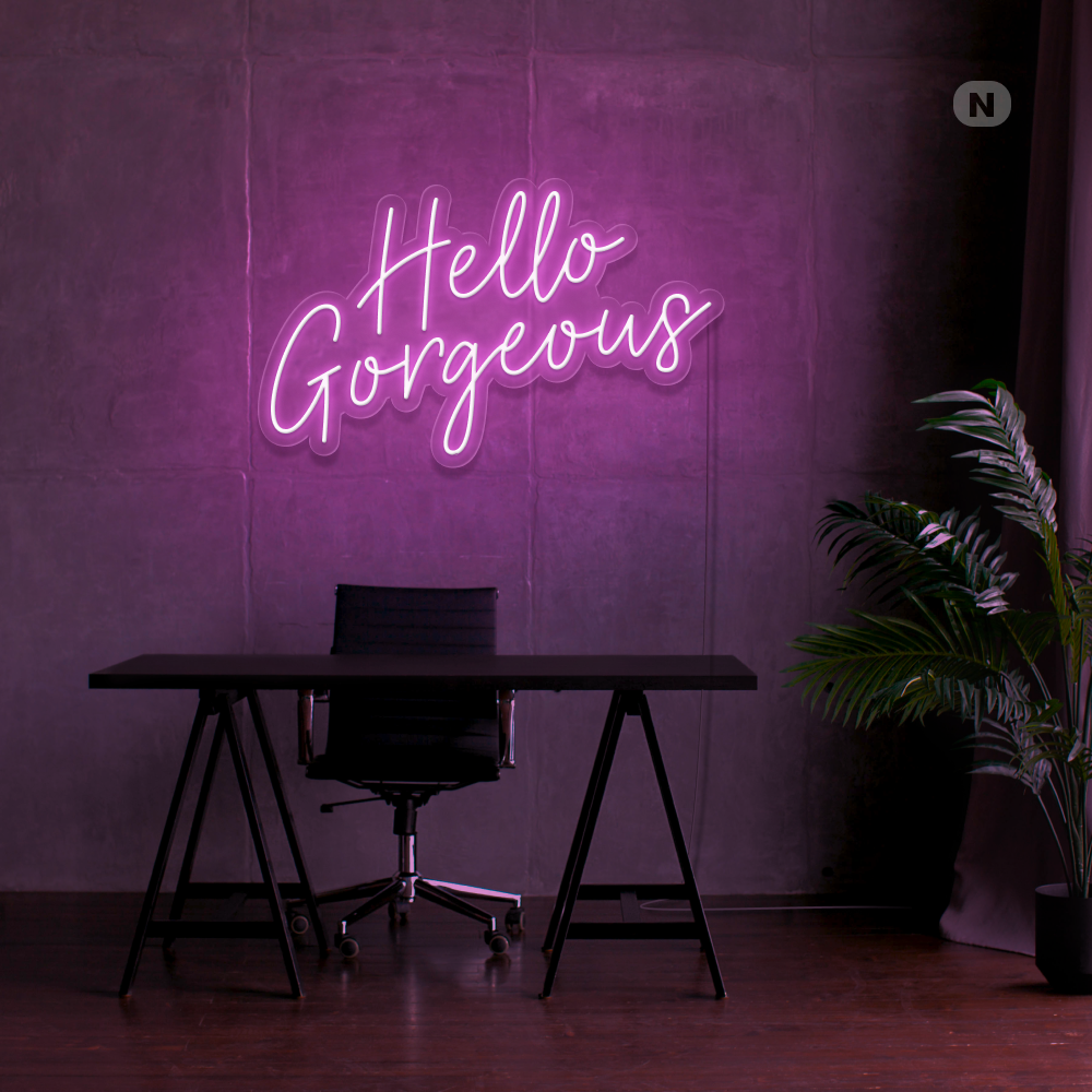 Insegna al neon Hello Gorgeous