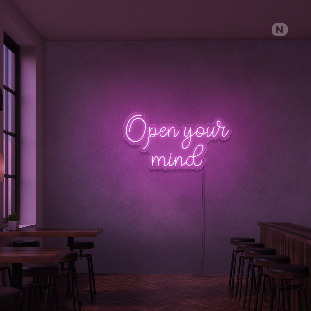 Insegna Al Neon Open your mind