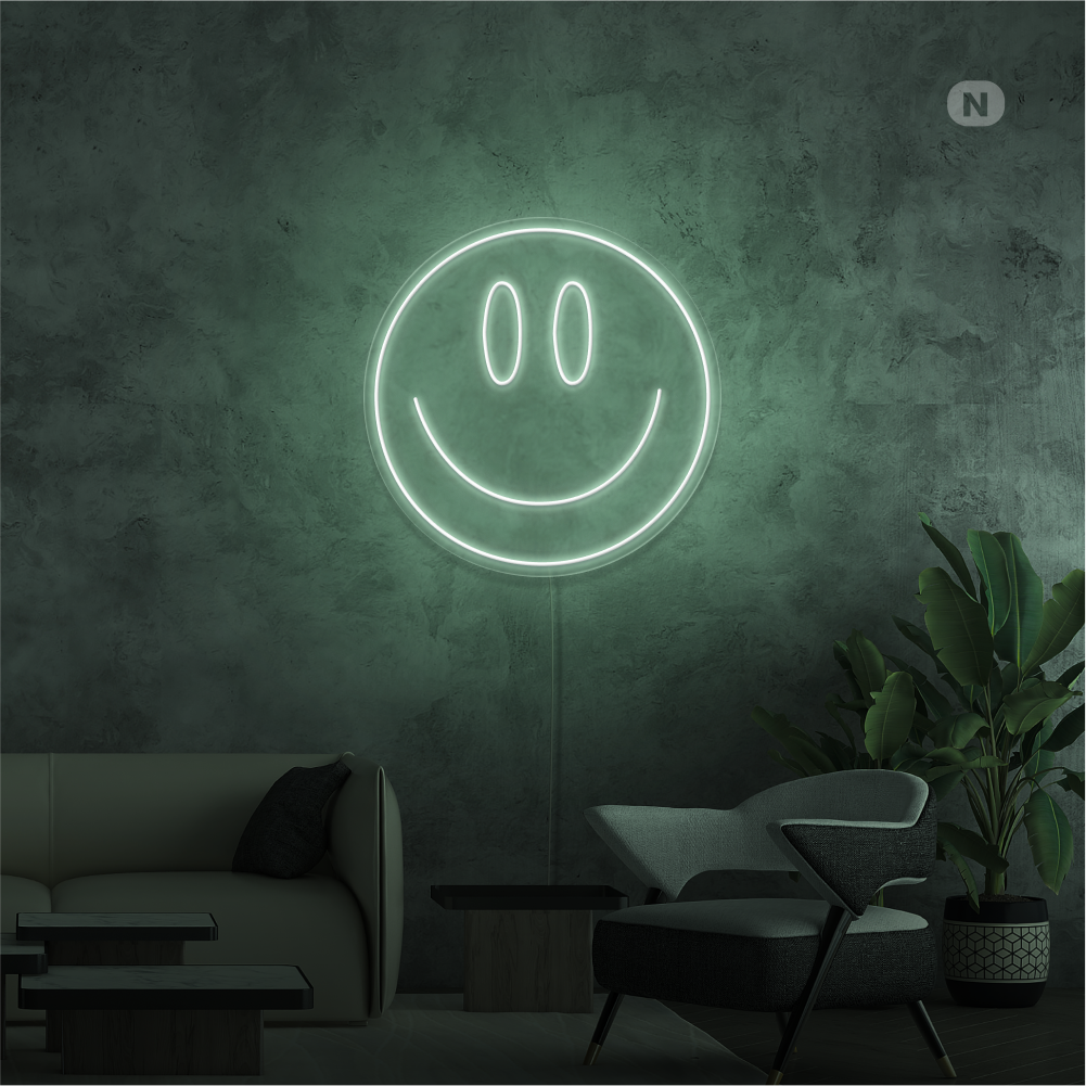 Insegna Al Neon Faccia sorridente