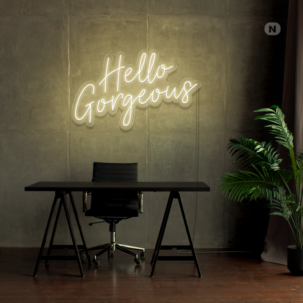 Insegna al neon Hello Gorgeous
