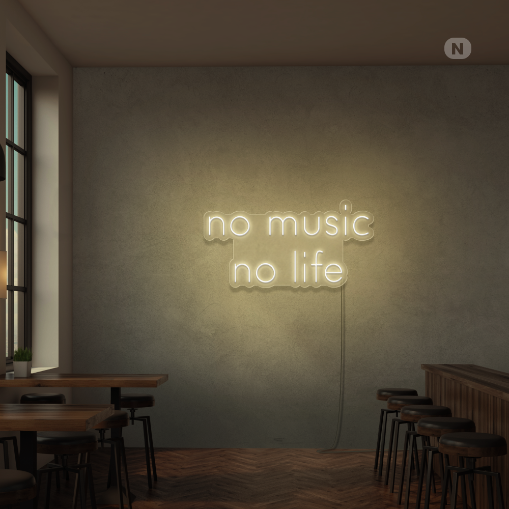 Insegna Al Neon No Music No Life