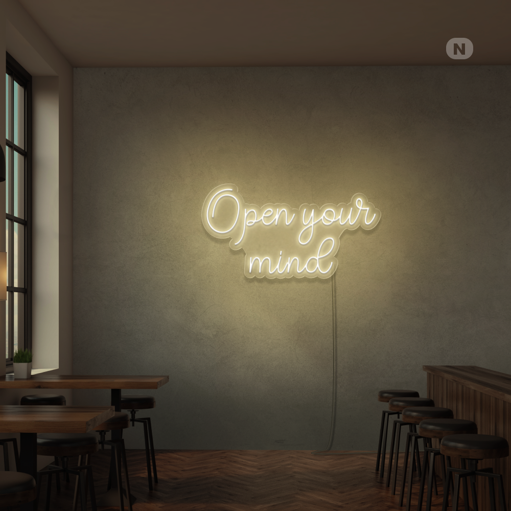 Insegna Al Neon Open your mind