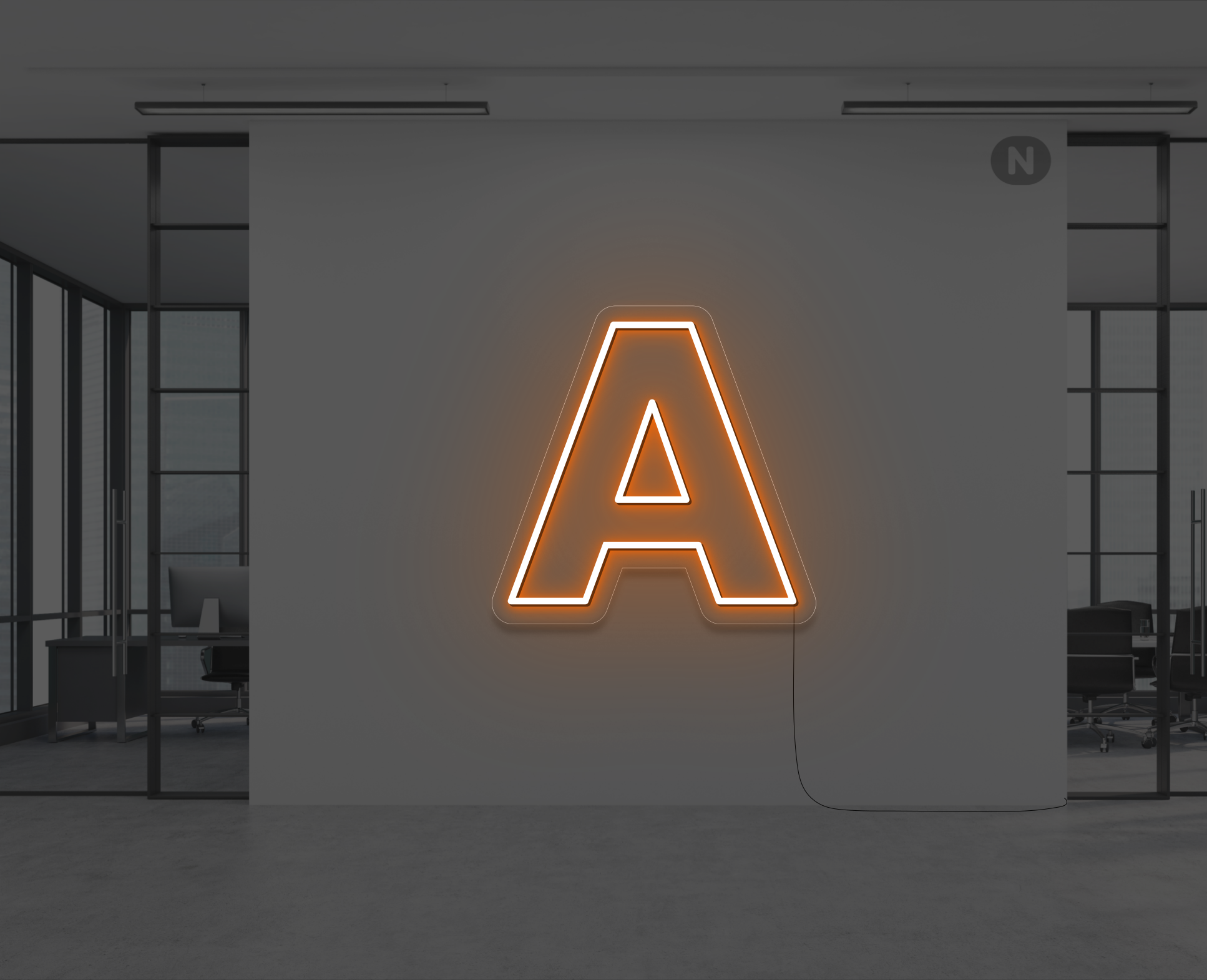 lettera-a-al-neon-arancio