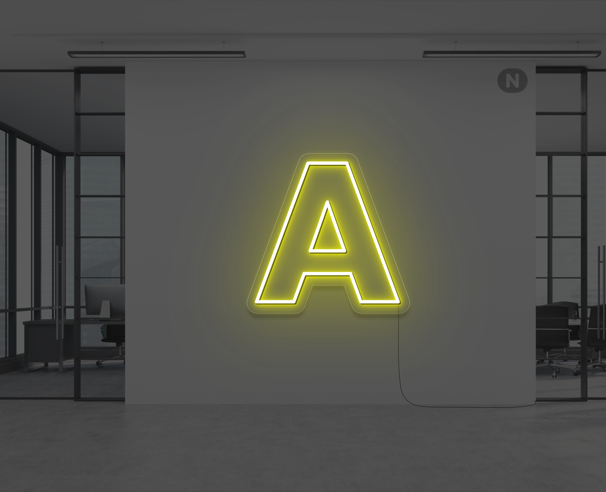 lettera-a-al-neon-giallo