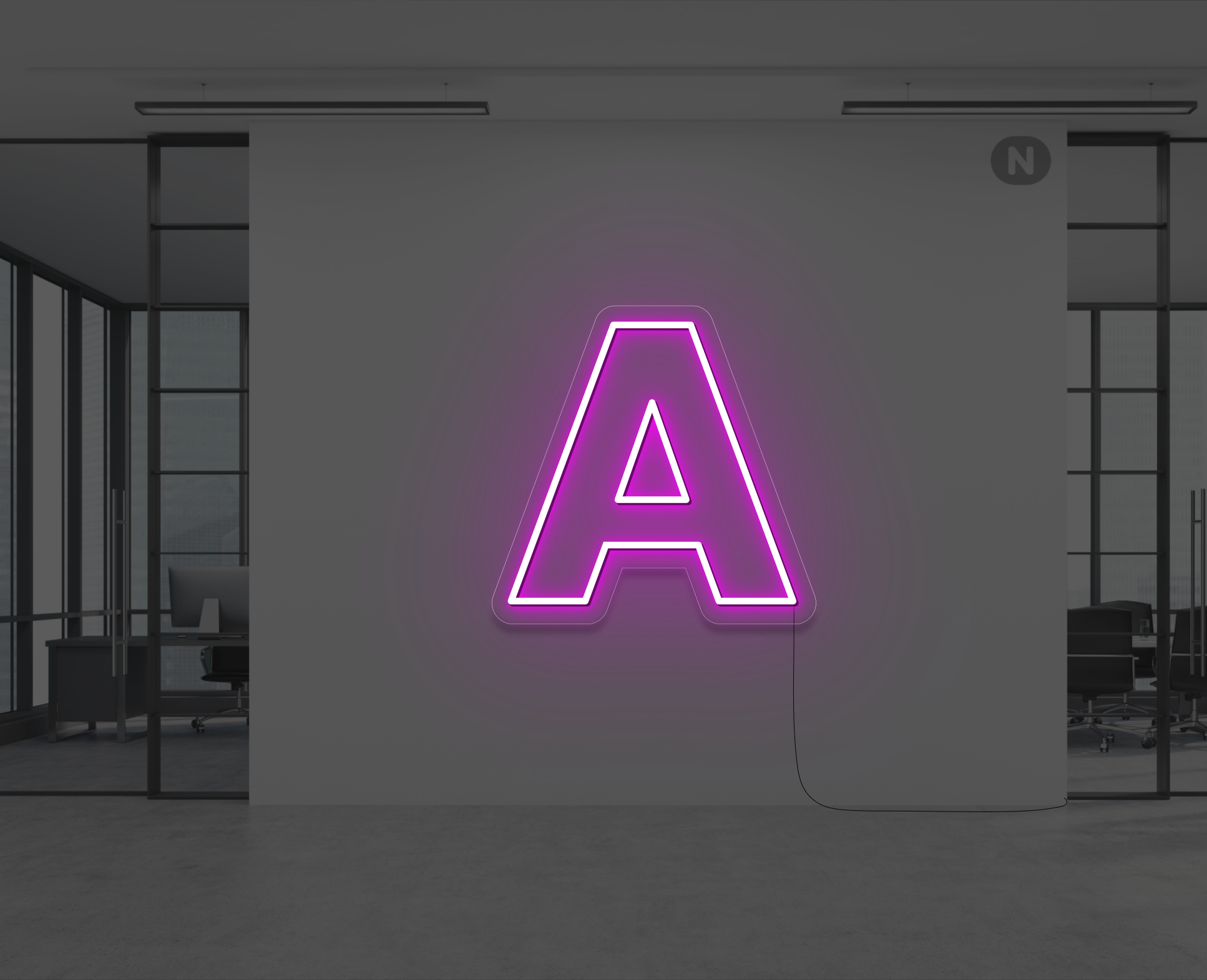 lettera-a-al-neon-rosa-neon