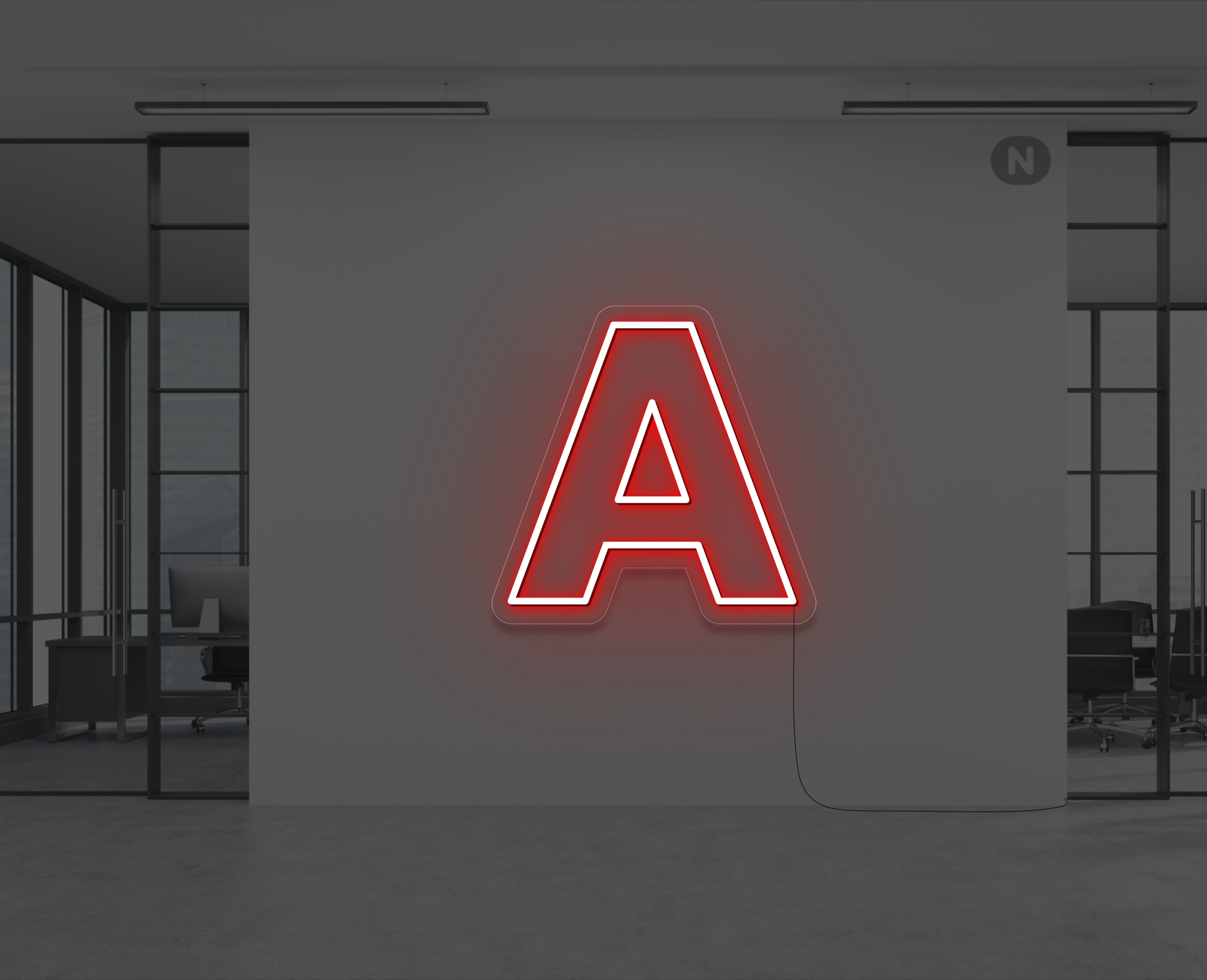 lettera-a-al-neon-rosso