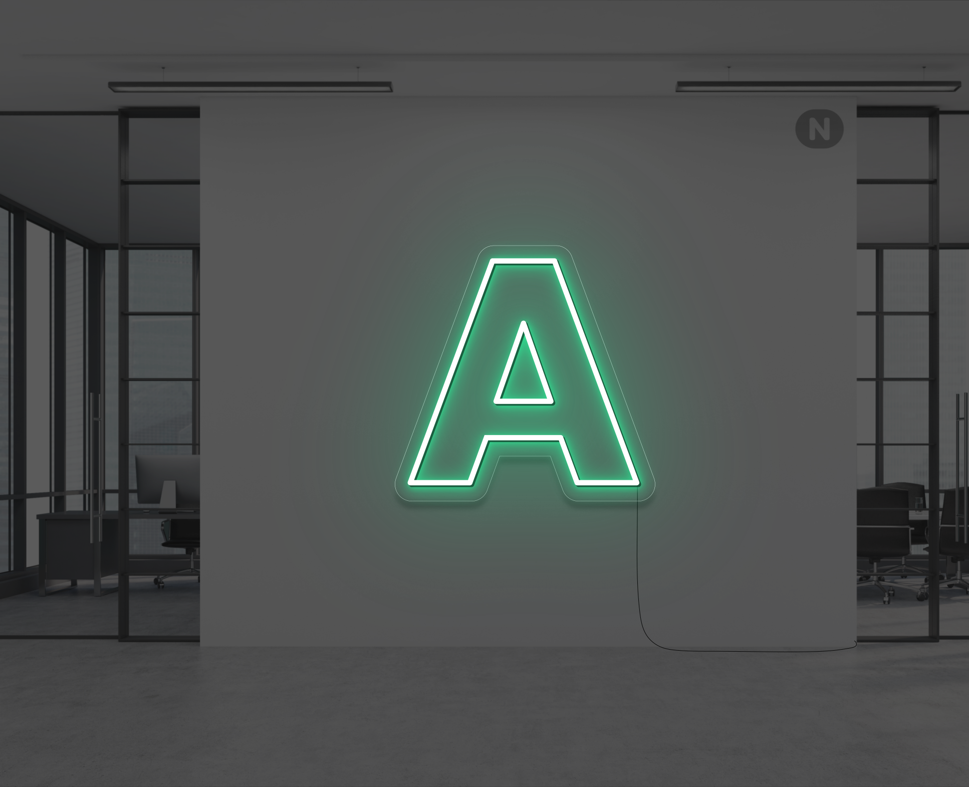 lettera-a-al-neon-verde
