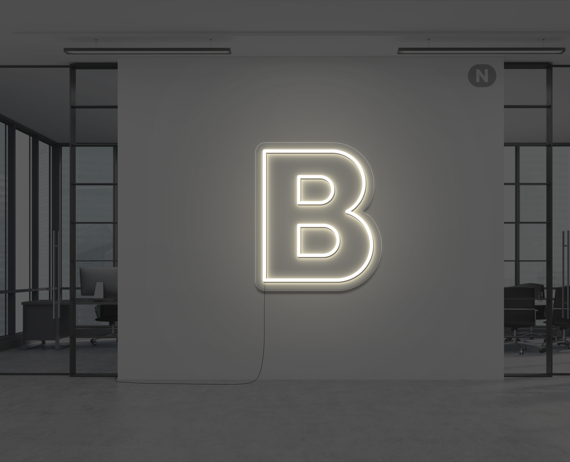 lettera-b-al-neon-bianco-caldo