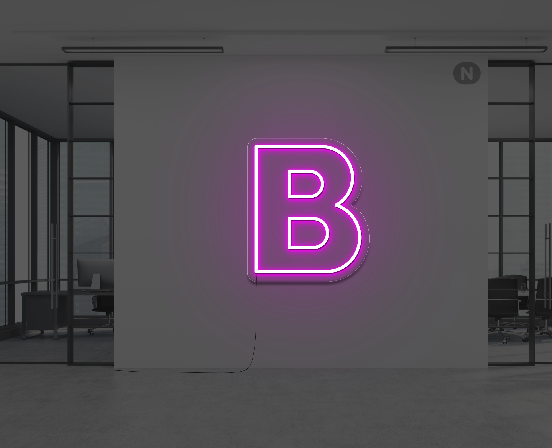 lettera-b-al-neon-rosa-neon