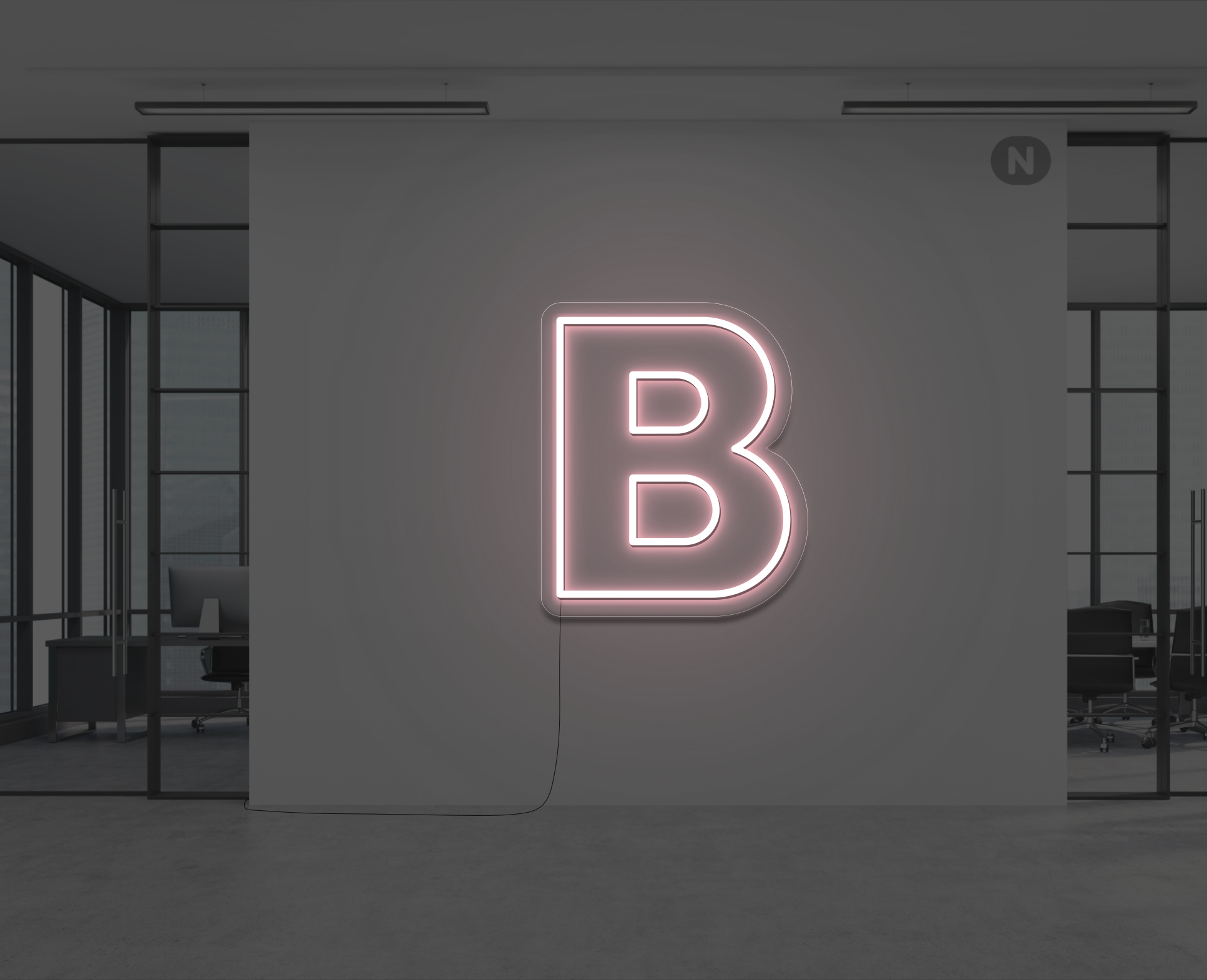 lettera-b-al-neon-rosa
