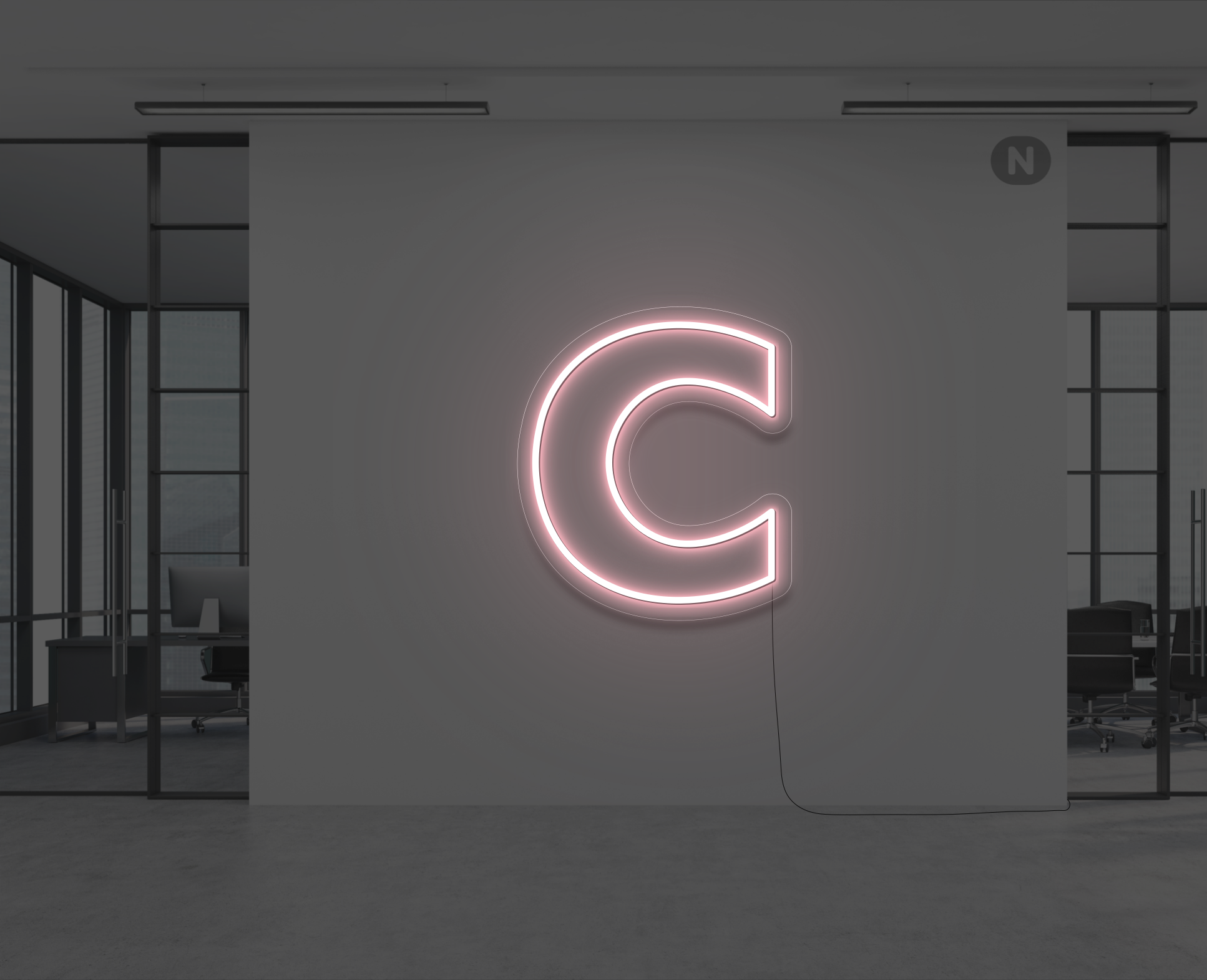 lettera-c-al-neon-rosa